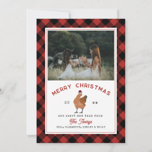 Cartão De Festividades Foto da Xadrez de Natal de frango