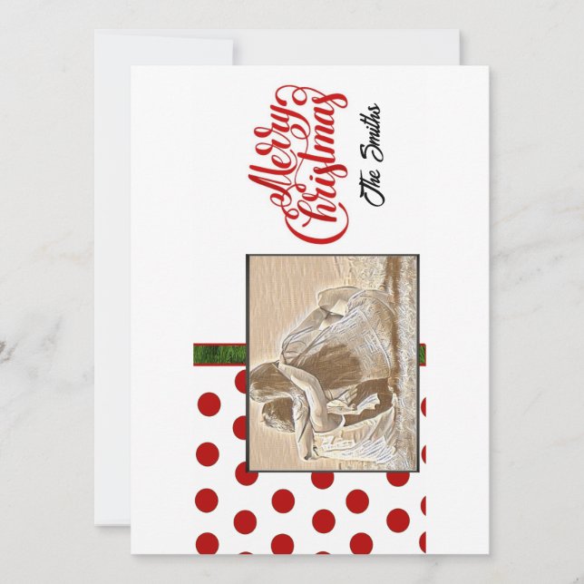 Cartão De Festividades Foto das Férias de Natal (Frente)