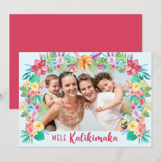 Cartão De Festividades Foto das flores tropicais havaianas de Mele Kaliki