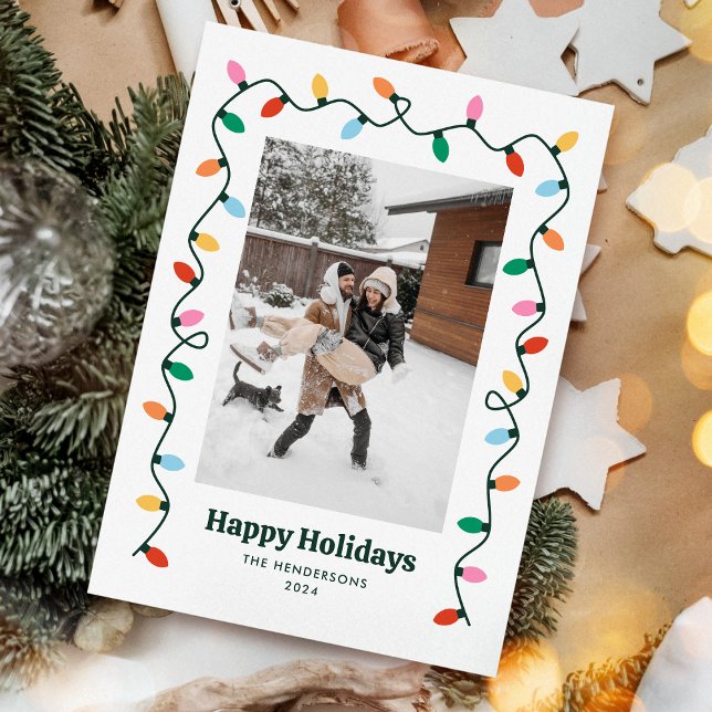 Cartão De Festividades Foto das luzes coloridas (Criador carregado)