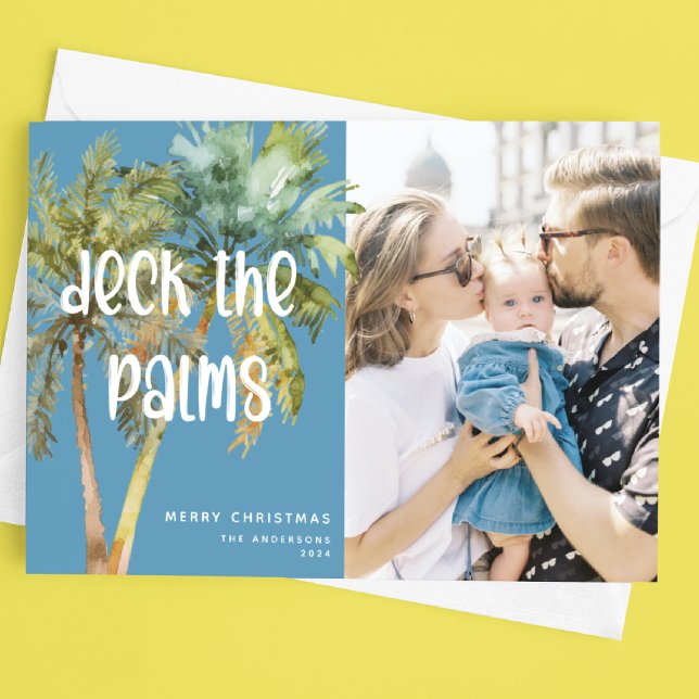 Cartão De Festividades Foto das Palmeiras de Natal Feliz (Criador carregado)