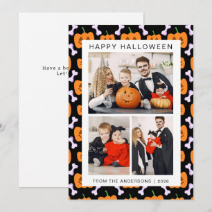 Cartão De Festividades Foto de 3 Halloween feliz, moderno minimalista e f