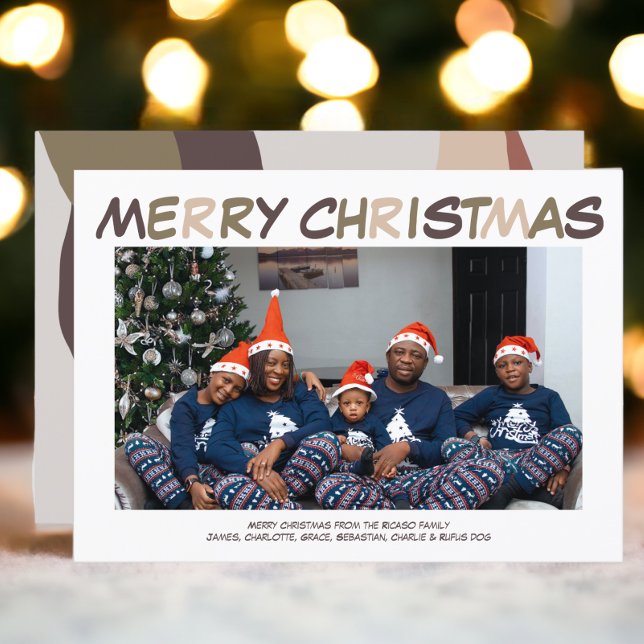 Cartão De Festividades Foto de Abstrato com Retro Feliz Natal (Retro Abstract Photo Merry Christmas Holiday Cards from Ricaso. Make your own photo cards

)