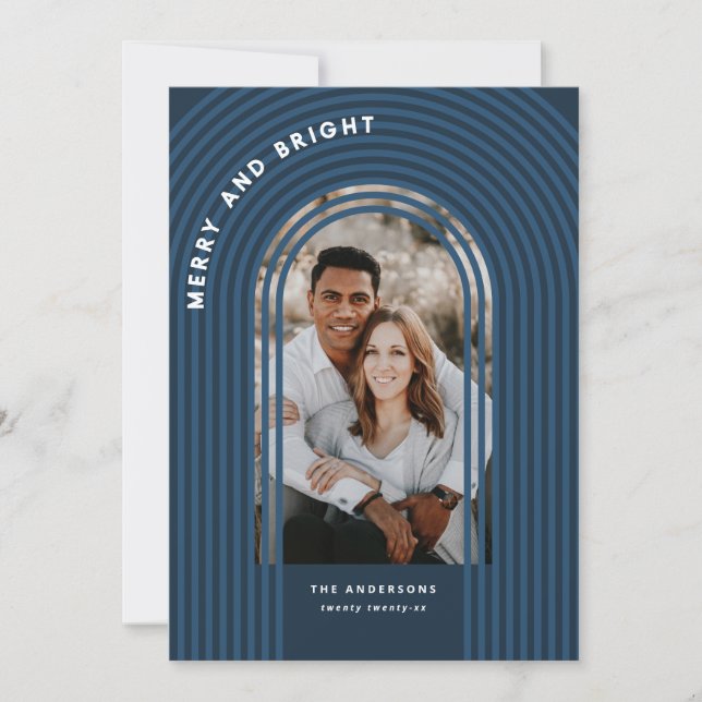 Cartão De Festividades Foto de abstrato geométrica colorida moderna (Frente)