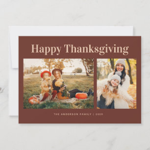 Cartão De Festividades Foto de Ação de Graças com Texto Moderno Feliz
