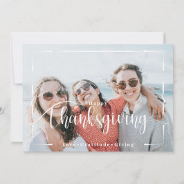 Cartão De Festividades Foto de Ação de Graças Minimalista
