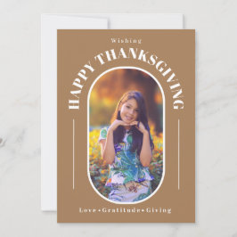 Cartão De Festividades Foto de Ação de Graças Moderno Ash