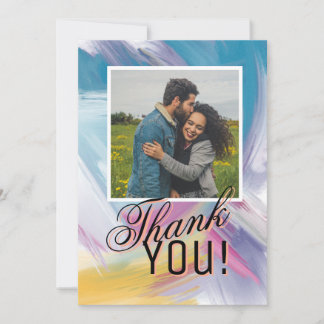 Cartão De Festividades Foto de Agradecimento Personalizado com Traços de