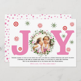 Cartão De Festividades Foto de alegria cor-de-rosa e coroa floral de Nata