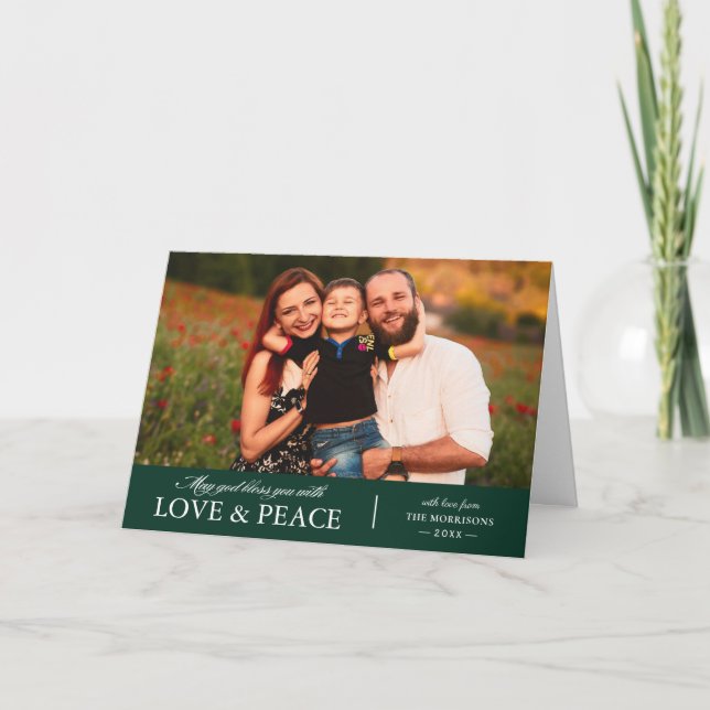 Cartão De Festividades Foto de Amor e Paz (Frente)