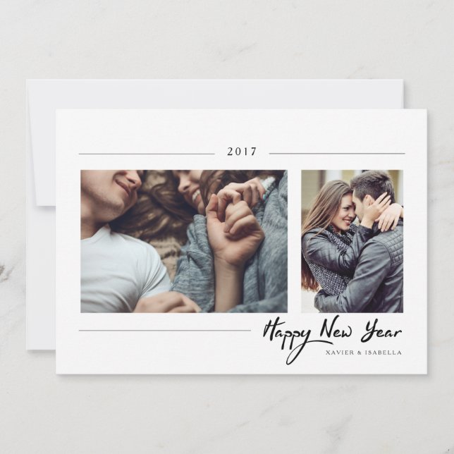 Cartão De Festividades Foto de Ano Novo do hipster (Frente)