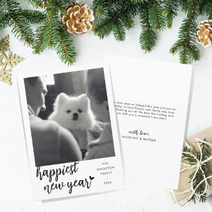 Cartão De Festividades Foto de Ano Novo mais feliz com coração