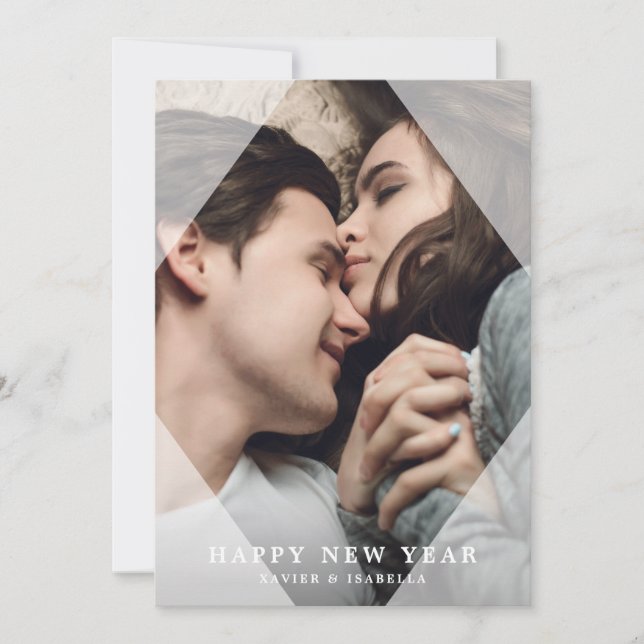 Cartão De Festividades Foto de Ano Novo Simples e Moderno (Frente)