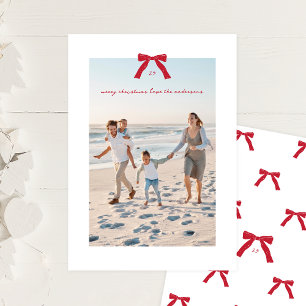 Cartão De Festividades Foto de Arco de Natal Vermelho Minimalista Elegant