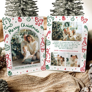 Cartão De Festividades Foto de Arco Desenhada à Mão Branca Feliz Natal