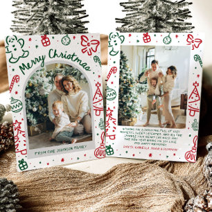 Cartão De Festividades Foto de Arco Desenhada à Mão Branca Feliz Natal