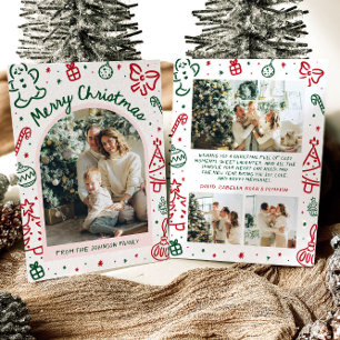 Cartão De Festividades Foto de Arco Desenhada à Mão Branca Feliz Natal