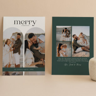 Cartão De Festividades Foto de Arco Duplo Verde da Floresta