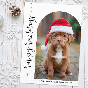 Cartão De Festividades Foto de Arco Moderno Cachorro Feliz Natal Howliday