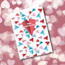 Cartão De Festividades Foto de Avião de Papel Colorido Personalizado Dia