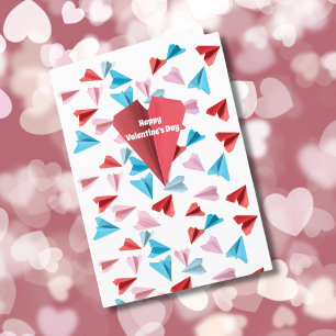 Cartão De Festividades Foto de Avião de Papel Colorido Personalizado Dia