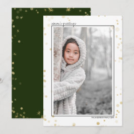 Cartão De Festividades Foto de Boas Festas com Efeito Bokeh Preto e Doura