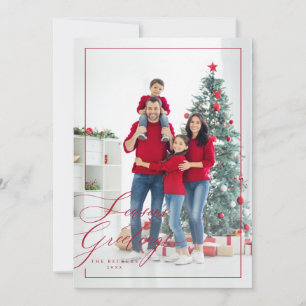 Cartão De Festividades foto de Boas Festas com escrita elegante na latera
