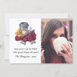 Cartão De Festividades Foto de Boas Festas de Natal para Amantes de Café