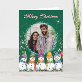Cartão De Festividades Foto de Bonito Snowmen