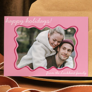 Cartão De Festividades Foto de Borda Whimsical Desenhada à Mão Funky