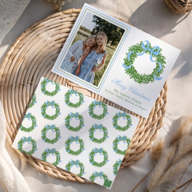 Cartão De Festividades Foto de Boxwood Boxwood de Natal Azul (Criador carregado)