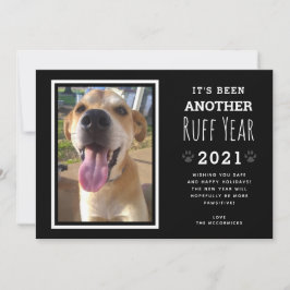 Cartão De Festividades Foto de Cachorro Engraçado Ano Fresco 2021 Natal