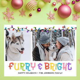 Cartão De Festividades Foto de Cachorro Fofa e Brilhante