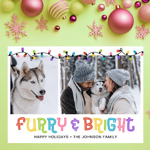Cartão De Festividades Foto de Cachorro Fofa e Brilhante