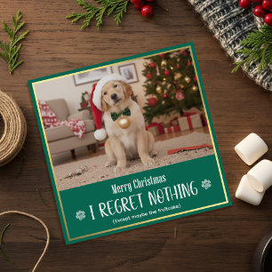 Cartão De Festividades Foto de Cachorro Fofinho de Natal Feliz
