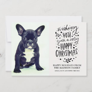 Cartão De Festividades Foto de Cachorro Fofo Natal