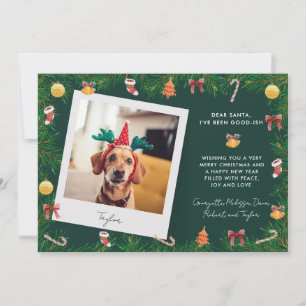 Cartão De Festividades Foto de Cachorro Personalizada Natal Engraçado