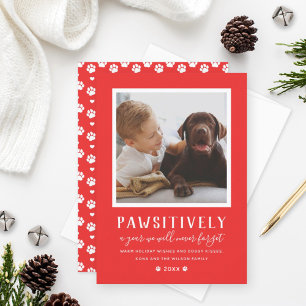 Cartão De Festividades Foto De Cão Vermelho De Cãozinho, De Ano Pawsiti