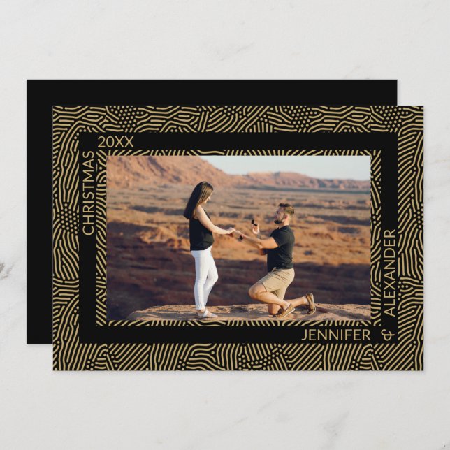 Cartão De Festividades Foto de Casais de Natal Modernos Elegante (Frente/Verso)