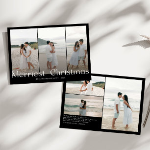 Cartão De Festividades Foto de Casais no Natal Mais Alegre Moderno