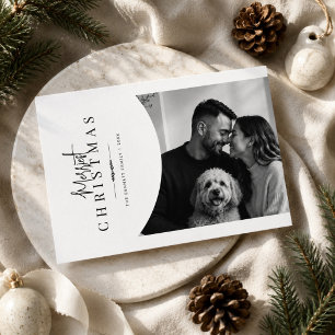 Cartão De Festividades Foto de Casal Minimalista Moderno de Natal Mais Al