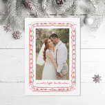 Cartão De Festividades Foto de Casamento de Quadros Pintos Holly Clássica<br><div class="desc">Folhas,  bagas e bordas onduladas ilustradas originalmente em uma foto retrato,  desenhada por Becky Nimoy. Adicione uma foto atrás ou uma mensagem.</div>