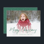 Cartão De Festividades Foto de Cheio de Script de Pincel para Natal<br><div class="desc">Apresentando um script de pincel editável e uma foto de cheio. Adicione uma foto e um texto adicionais às costas para um toque especial extra.</div>