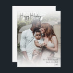 Cartão De Festividades Foto de Cheio de Script Manuscrito Moderno<br><div class="desc">Este moderno cartão de cheio de roteiro manuscrito é perfeito para o seu cartões de natal branco e preto-boho minimalista. A caligrafia manuscrita branca é delicada e rústica enquanto permanece elegante e elegante. A design reflete um simples dia de inverno todo-branco e evoca memórias de uma vida mais simplista. Você...</div>