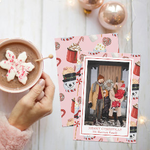 Cartão De Festividades Foto de Chocolate Quente de Natal em Aquarela