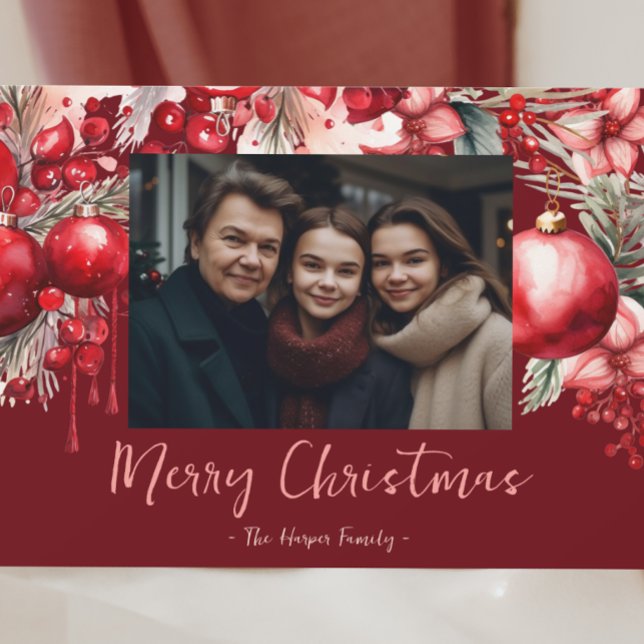 Cartão De Festividades Foto de Christian Red Poinsettia (Criador carregado)