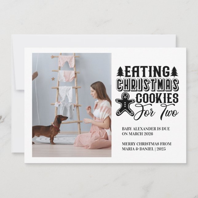 Cartão De Festividades Foto de Cookies de Natal para 2 Gravidez (Frente)