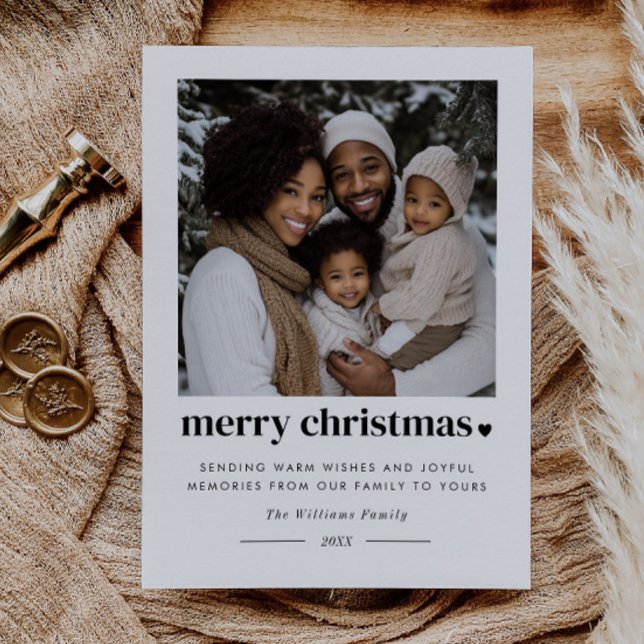 Cartão De Festividades Foto de Coração de Natal Feliz (Criador carregado)