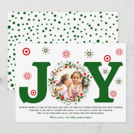 Cartão De Festividades Foto de coroa floral de Natal e Alegria Verde