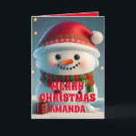 Cartão De Festividades Foto de Crianças Personalizadas do Snowman Christm<br><div class="desc">cartão de Natal personalizado para crianças do snowman.</div>